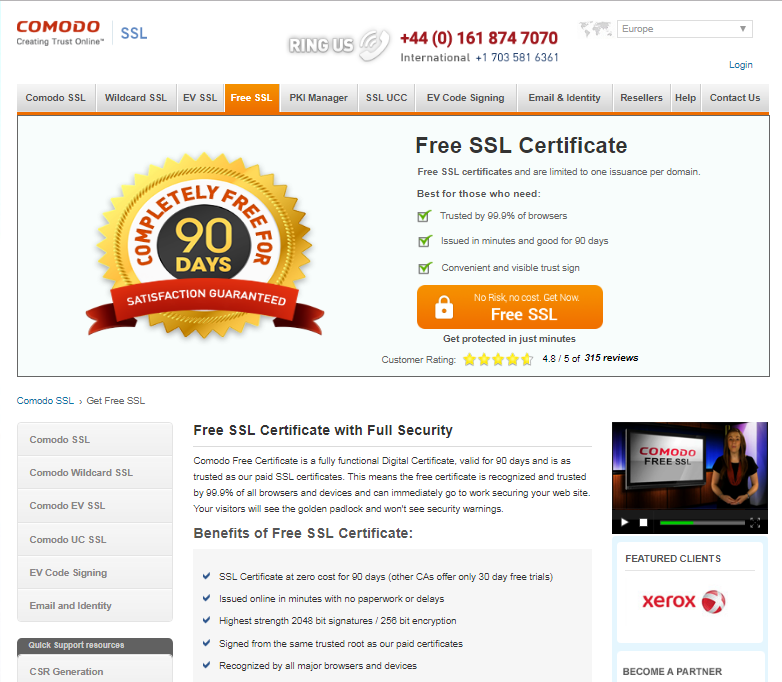 Comodo free ssl certificate