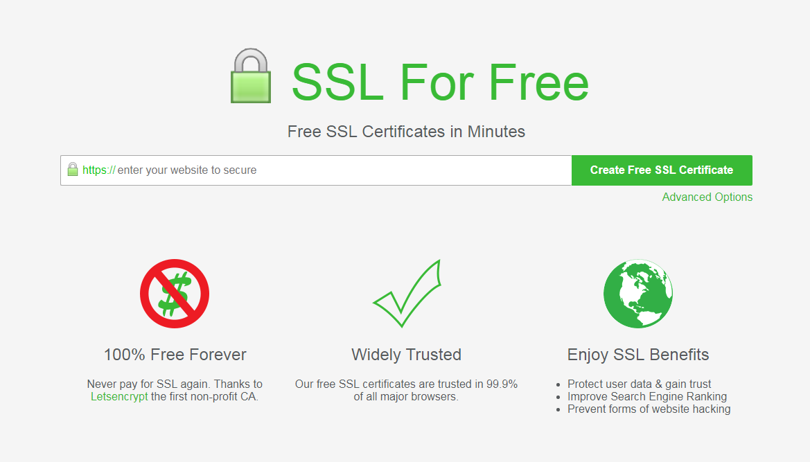 sslforfree free ssl certicate